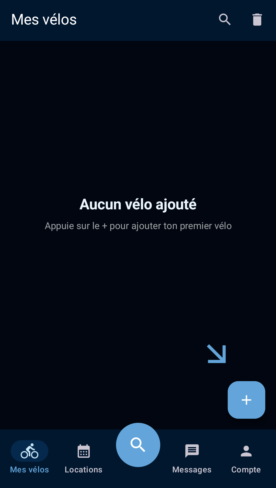 écran d’ajout de vélo